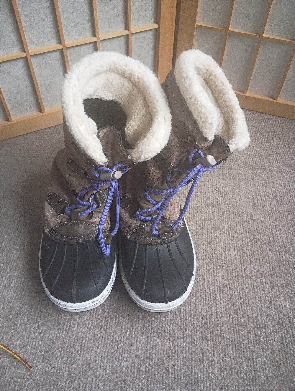 Men's Brown Winter Duck Boots with Shearling Lining